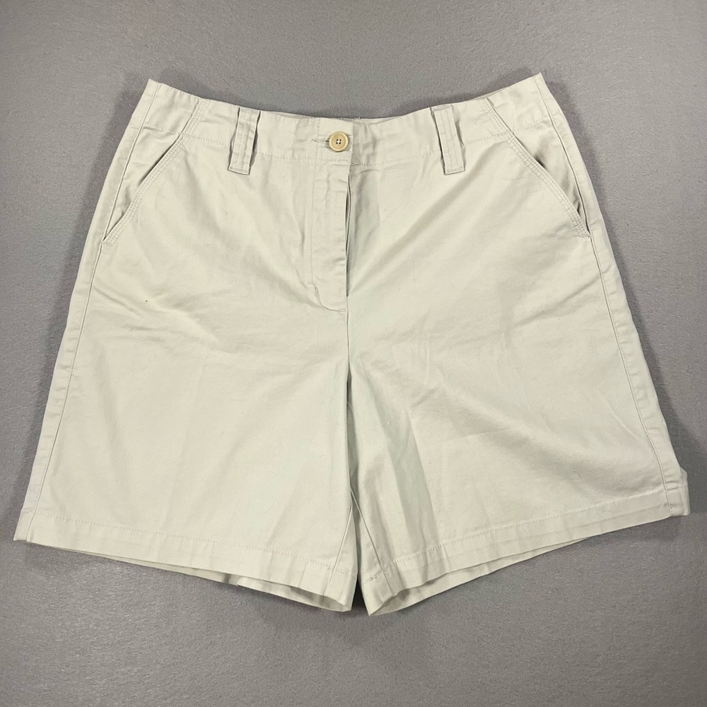 Talbots Women's Beige Shorts, Size 12, Stretch, Pockets